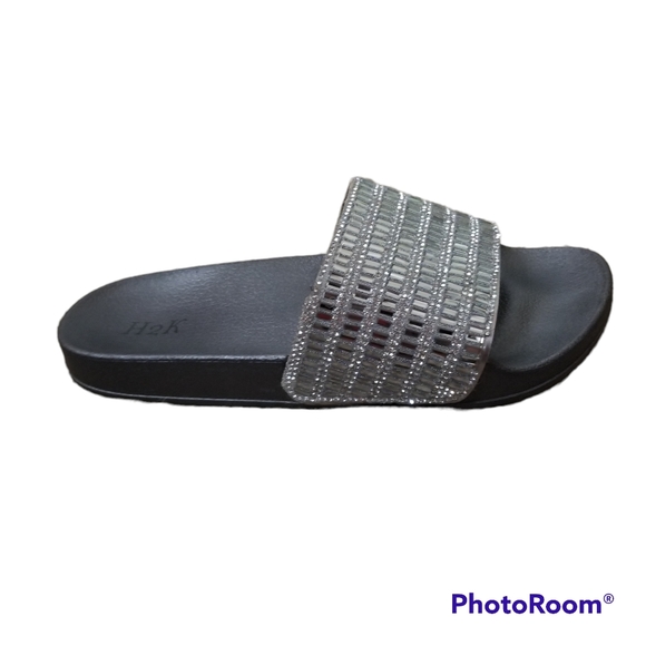 H2K Fabulous Bling Rhinestones Slide On Sandals Women's 8 - Picture 8 of 11